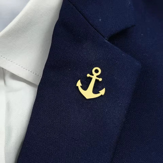 Значок из стали BROCHE брошь бижутерия Якорь золотистый BRGV115225